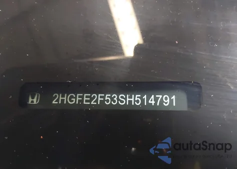 2025 Honda Civic Sport z USA, uszkodzony, nr VIN 2HGFE2F53SH514791